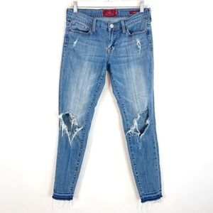 Lucky Brand Women's Charlie Skinny Distressed Low Rise Jeans Size 27